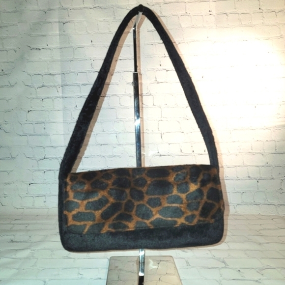 Linea pelle Fuzzy Animal print Shoulder Bag - Picture 4 of 6